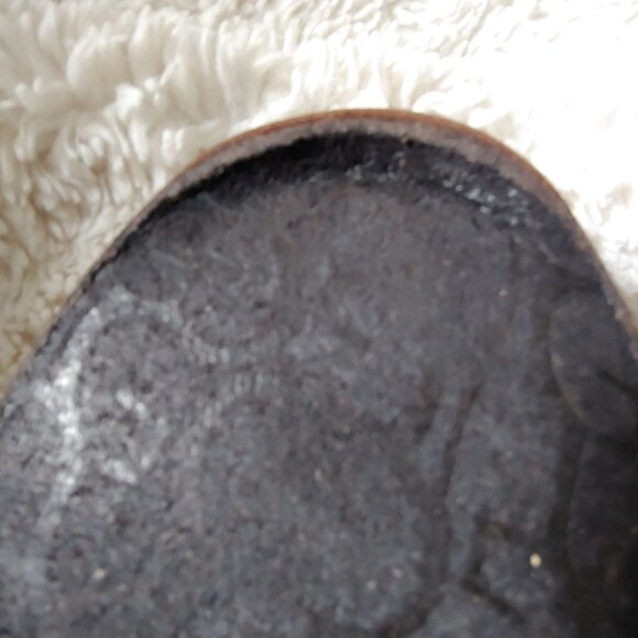 UGG SCUFF LOGO CHESTNUT ESPRESSO SUEDE SHEEPSKIN SLIP-ON SLIPPERS SIZE 9.5 - Picture 10 of 10